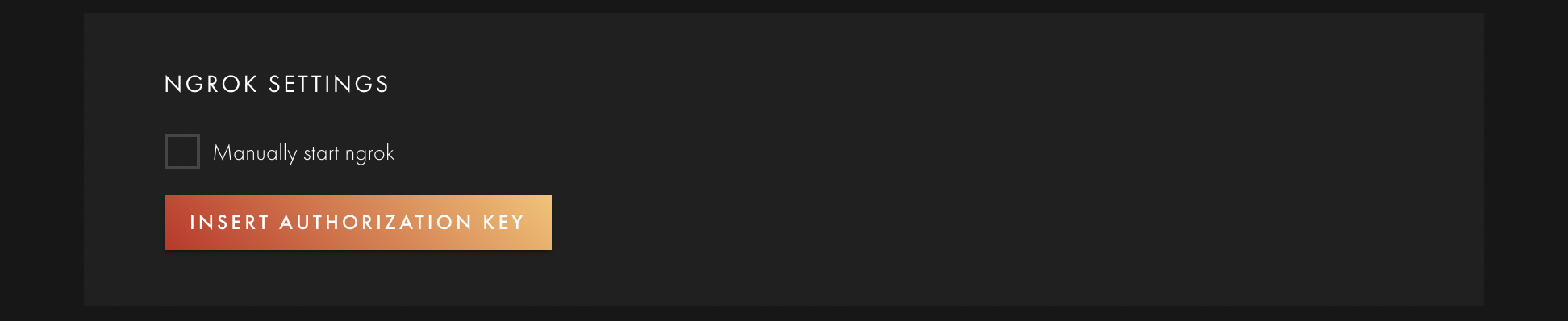 Humanode Launcher ngrok settings section